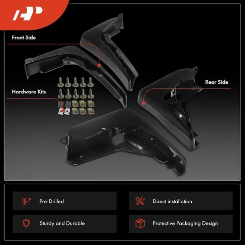 A-Premium Set of 4PCS Mud Flaps Splash Guards Mudguards Mudflaps with Hardware Accessories Compatible with Audi Q5, 2009-2015, Sport Utility, Black Color, Front and Rear (Driver & Passenger Sides) in Saudi Arabia