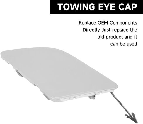 Front Left Bumper Tow Hook Cover Cap for Nissan Sentra 2016-2019 | Durable and Sturdy | 622A03YU0H | Tow Hook Eye Hole Cover Cap - White in Saudi Arabia