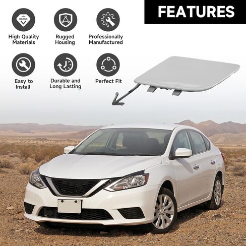 Front Left Bumper Tow Hook Cover Cap for Nissan Sentra 2016-2019 | Durable and Sturdy | 622A03YU0H | Tow Hook Eye Hole Cover Cap - White in Saudi Arabia