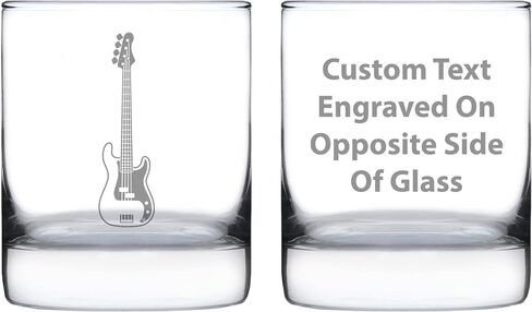 Electric Bass Rocks Glass - Music Gifts for Bass Players, Teachers and Musical Accessories for Musicians that Play Bass Guitar - 10.25 Oz Glasses in Saudi Arabia