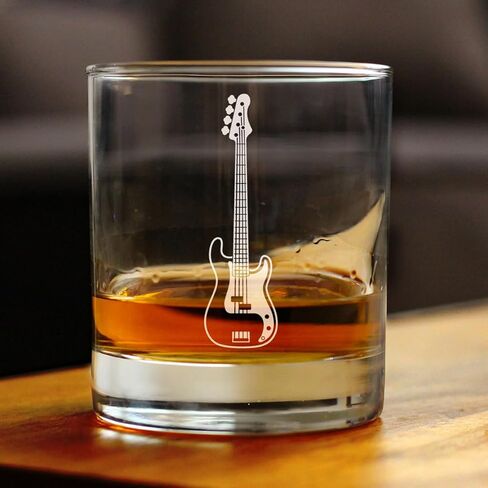 Electric Bass Rocks Glass - Music Gifts for Bass Players, Teachers and Musical Accessories for Musicians that Play Bass Guitar - 10.25 Oz Glasses in Saudi Arabia