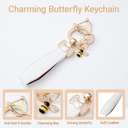 for Toyota Key Fob Cover with Butterfly Keychain & Bee TPU Car Key Case Protection for 2018-2024 Camry RAV4 Highlander Avalon Prius Corolla Accessories GT86, Stylish Key Holder in Saudi Arabia