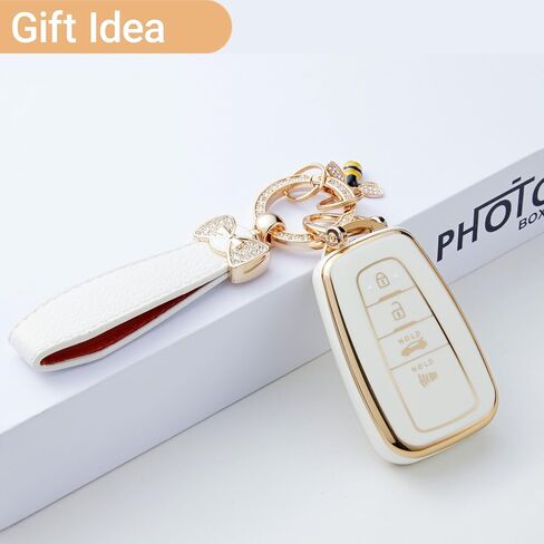 for Toyota Key Fob Cover with Butterfly Keychain & Bee TPU Car Key Case Protection for 2018-2024 Camry RAV4 Highlander Avalon Prius Corolla Accessories GT86, Stylish Key Holder in Saudi Arabia