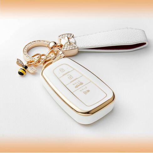 for Toyota Key Fob Cover with Butterfly Keychain & Bee TPU Car Key Case Protection for 2018-2024 Camry RAV4 Highlander Avalon Prius Corolla Accessories GT86, Stylish Key Holder in Saudi Arabia