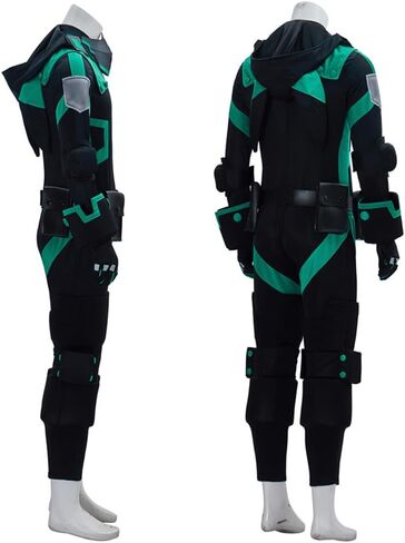 Men Costume Black Green Jumpsuit Adult Party Halloween Uniform Full Set in Saudi Arabia