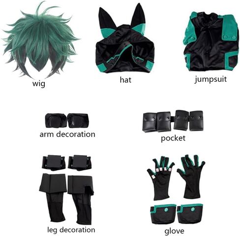 Men Costume Black Green Jumpsuit Adult Party Halloween Uniform Full Set in Saudi Arabia