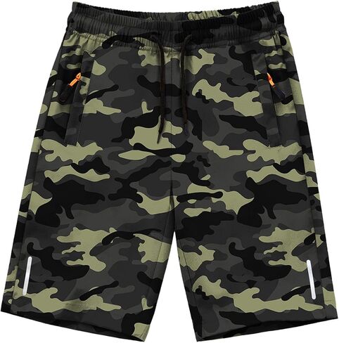 SHOOYING Boys Quick Dry Athletic Zipper Shorts Sets in Kuwait