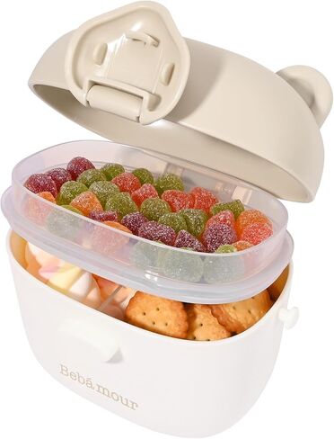 Bebamour Baby Formula Dispenser On The Go, Formula Container to Go, Formula Holder for Travel, Candy Fruit Snack Storage Container with Scoop and Leveller (Coffee) in Saudi Arabia
