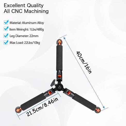Koolehaoda كاميرا Monopod من الألومنيوم مع قاعدة حامل ثلاثي معدنية. 6 أقسام 18-69 بوصة قابلة للتعديل، قطر الساق Φ28 مم، يصل إلى 13 رطل - أسود in Saudi Arabia