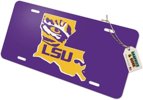 الرسومات والمزيد LSU Tiger State Mark Novelty Metal Vanity Tag لوحة ترخيص in Saudi Arabia
