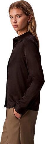 Calvin Klein Womens Satin Button-Down Shirt in Saudi Arabia