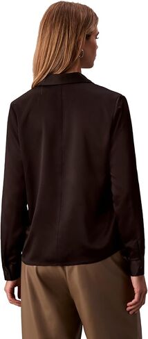 Calvin Klein Womens Satin Button-Down Shirt in Saudi Arabia