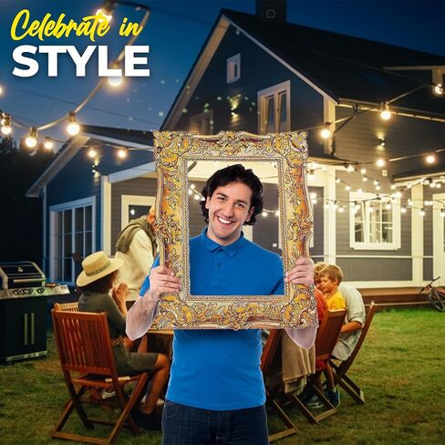 Fun Express Photo Booth Props Wedding Frame Set - Large Gold Vintage Cardboard Picture Frames 3 Pack | Antique Oval & Ornate Designs for Party Photobooth Accessories & Selfie Station Decor in Saudi Arabia