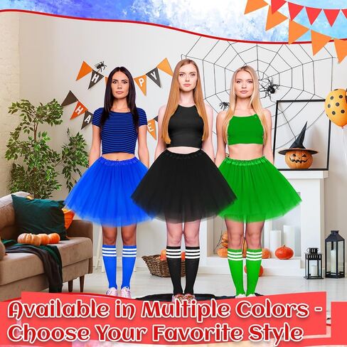 Halloween Costumes Set Tutu Skirt and Striped Knee Tube Socks for Adult Women Halloween Group Family Cosplay in Saudi Arabia