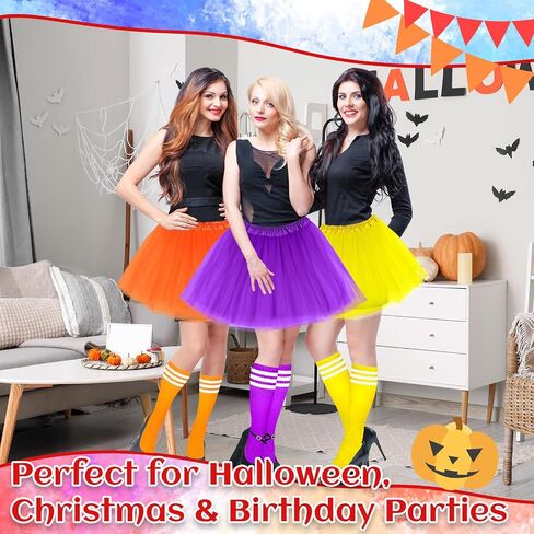 Halloween Costumes Set Tutu Skirt and Striped Knee Tube Socks for Adult Women Halloween Group Family Cosplay in Saudi Arabia