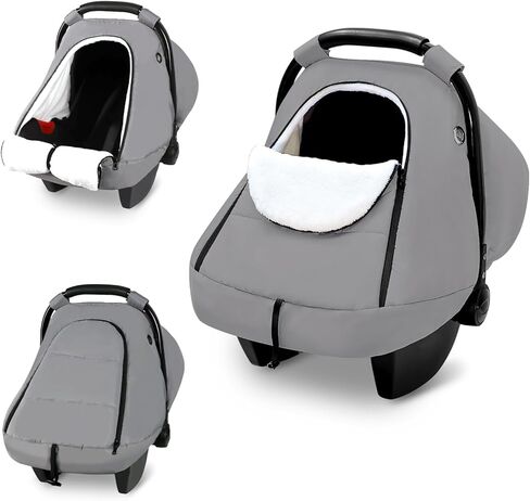 Winter Car Seat Covers for Babies, Carseat Cover Boys, Cozy & Warm Cover, Infant Car Seat Canopy Water Resistant, Universal Cold Weather Shield, Black in Kuwait