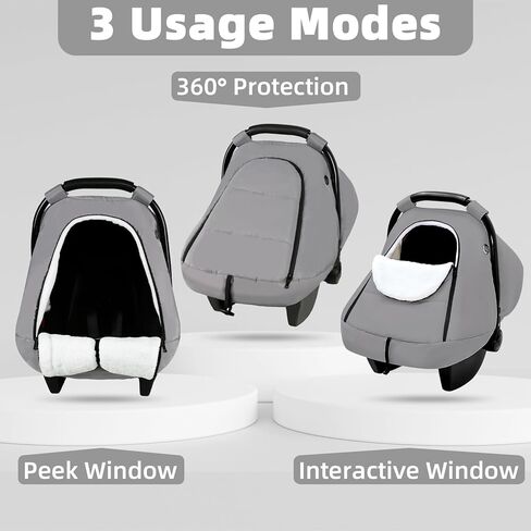 Winter Car Seat Covers for Babies, Carseat Cover Boys, Cozy & Warm Cover, Infant Car Seat Canopy Water Resistant, Universal Cold Weather Shield, Black in Kuwait