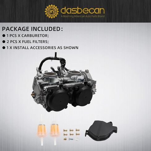 Dasbecan 15003-0095 Carburetor with Fuel Filters Compatible with Kawasaki Brute Force 650 2005-2013, Kawasaki Prairie 650 2002-2003 Replace# 15003-1557 15003-1755 15003-0019 15004-0037 in Saudi Arabia