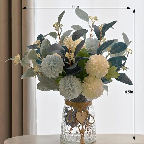 زهرة اصطناعية LADADA في مزهرية زجاجية، تنسيقات زهور حرير الخريف، قطع مركزية للطاولات، زهور صناعية لديكور الخريف، طاولة حفلات عيد الشكر وحفلات الزفاف الريفية (برتقالي أصفر) in Kuwait