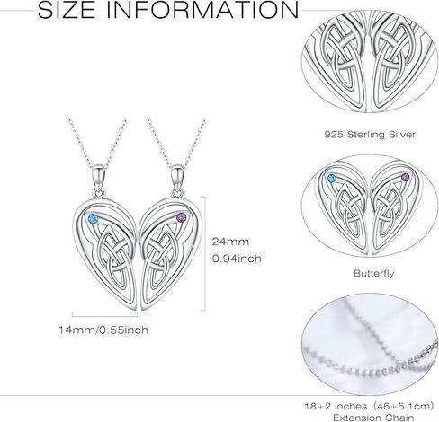 Sterling Silver Couple Wolf Necklace for Women Men Yin Yang Wolf Matching Necklace for 2 Wolf Jewelry Birthday Gifts in Kuwait