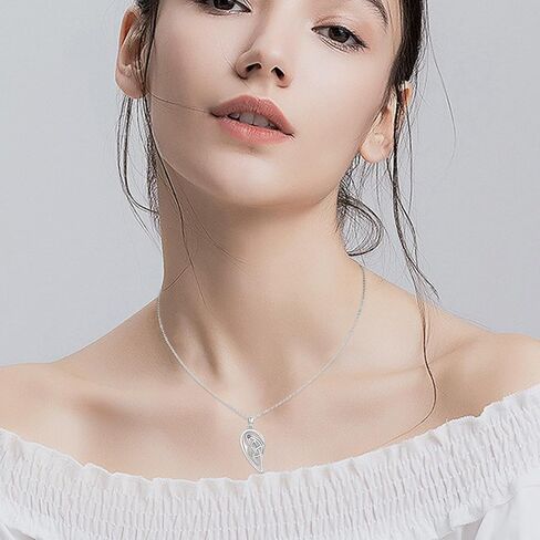 Sterling Silver Couple Wolf Necklace for Women Men Yin Yang Wolf Matching Necklace for 2 Wolf Jewelry Birthday Gifts in Kuwait