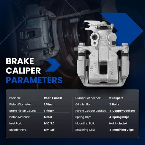 Rear Brake Caliper Assembly Replaces for 19B3358 19B3359, Compatible with Acura TSX 2010-2014 2.4L 3.5L, Compatible with Honda Accord 2008-2012 2.4L 3.5L in Saudi Arabia