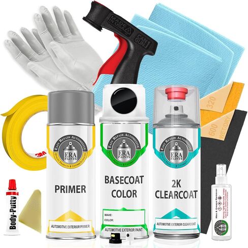 دهانات ERA 717 - أونيكس أسود معدني لسيارة VOLVO Exact Match Auto Touch Up Paint Jar - مجموعة أساسية in Kuwait