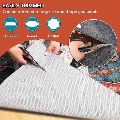 Waterproof Rug Pad, 9x12 ft Under Area Rug Carpet Pad, Non Slip Rug Pads for All Floors and Hardwood Floors Finishes, Keep Carpets in Place Soft and Prevent Rug from Wrinkling or Buckling in Saudi Arabia