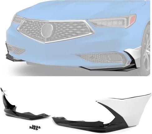 الشفة الأمامية من HECASA متوافقة مع استبدال Acura TLX لعام 2018-2020 لـ 08F01-TZ3-260A مفسد الشفاه الأمامي الفاصل PP البلاستيك المطلي باللون الأسود والفضي in Saudi Arabia