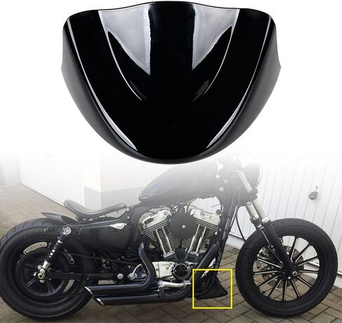 Glossy Black Front Spoiler Chin Fairing Cover Kit Compatible with 2006-2017 Harley Dyna FatBob Low Rider Street Bob Super Wide Glide in Saudi Arabia
