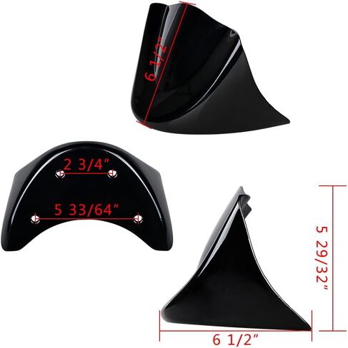 Glossy Black Front Spoiler Chin Fairing Cover Kit Compatible with 2006-2017 Harley Dyna FatBob Low Rider Street Bob Super Wide Glide in Saudi Arabia