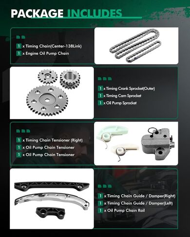 SCITOO Timing Chain Kit For Ford Lincoln for Mercury Escape Fusion MKZ Mariner Milan 2.5L 2.3L CPW5787 TK462A in Saudi Arabia