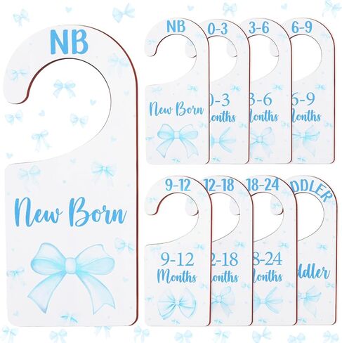 Baby Closet Dividers 8PCS, Baseball Theme Wooden Double-Sided Clothes Size Hanger Organizer from Newborn to Toddler for Nursery Decor Baby Shower Birthday Gift in Kuwait