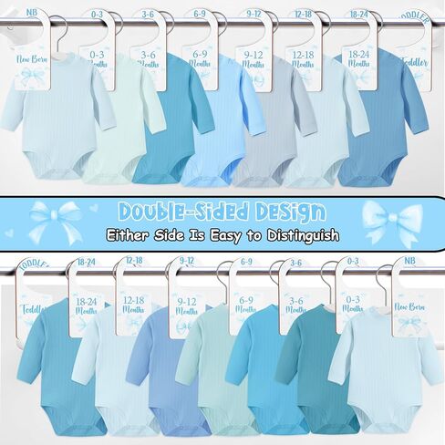 Baby Closet Dividers 8PCS, Baseball Theme Wooden Double-Sided Clothes Size Hanger Organizer from Newborn to Toddler for Nursery Decor Baby Shower Birthday Gift in Kuwait