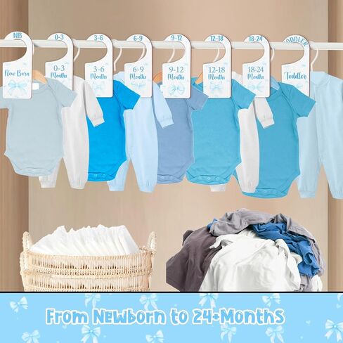 Baby Closet Dividers 8PCS, Baseball Theme Wooden Double-Sided Clothes Size Hanger Organizer from Newborn to Toddler for Nursery Decor Baby Shower Birthday Gift in Kuwait
