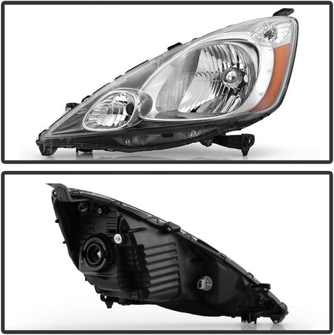 KEEKPO - For 2009 2010 2011 2012 2013 2014 Honda FIT Chrome Housing Headlights Headlamps Pair Set Replacement Left+Right in Saudi Arabia