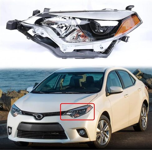 مجموعة المصابيح الأمامية PENSUN متوافقة مع 2014 2015 2016 Toyota Corolla Base/CE/C/LE Eco/LE/L/S Plus/S Special Edition Sedan 4-Door LED Head Lights (جانب الركاب والسائق) in Saudi Arabia