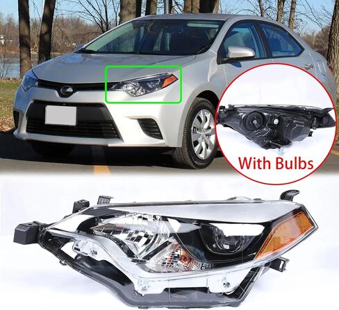 مجموعة المصابيح الأمامية PENSUN متوافقة مع 2014 2015 2016 Toyota Corolla Base/CE/C/LE Eco/LE/L/S Plus/S Special Edition Sedan 4-Door LED Head Lights (جانب الركاب والسائق) in Saudi Arabia