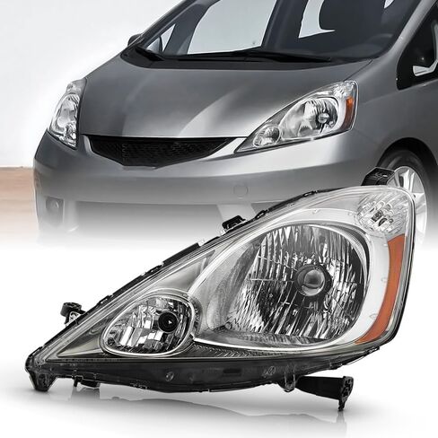 KEEKPO - For 2009 2010 2011 2012 2013 2014 Honda FIT Chrome Housing Headlights Headlamps Pair Set Replacement Left+Right in Saudi Arabia