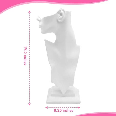 رواية صندوق أبيض عارضة أزياء القدم 8.5x3x6.5 بوصة - حامل المجوهرات عرض القدم لسلسلة حلقة سوار الكاحل - العارضات القدم الإناث حامل منظم للمنزل، متجر، ومتاجر البيع بالتجزئة يعرض in Kuwait