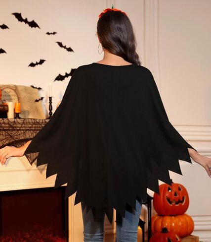 Maisolly Women Halloween Pumpkin Poncho Adult Costume with Hair Band in Saudi Arabia