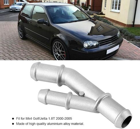 Coolant Pipe Adapter, Coolant Y Flange Aluminium Alloy Thermostat Housing Cover 1J0121087E Coolant Flange Hose Pipe for Mk4 1.8T 2000-2005 2000-2002 in Saudi Arabia