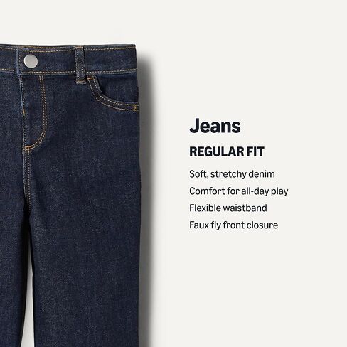 Amazon Essentials x Sofia Grainge Toddler and Baby Boys' Regular Fit Straight Jeans with Elastic Waist, Pull On in Saudi Arabia