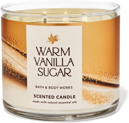 2020 Warm Vanilla Sugar Scented 3 Wick Candle (Vanilla, White Orchid, Sugar, Fresh Jasmine, Sandalwood) 14.5 Oz Made W Essential Oils in Saudi Arabia