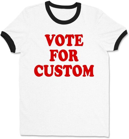 Vote for Custom Text Personalized Customized 2024 Election Ringer Tee Shirt Unisex in Saudi Arabia