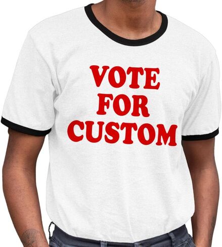 Vote for Custom Text Personalized Customized 2024 Election Ringer Tee Shirt Unisex in Saudi Arabia