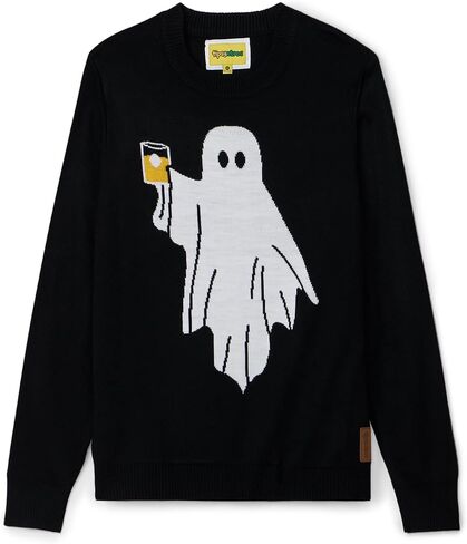 Tipsy Elves Skeleton Crew Sweater Black White Halloween Pullover for Men in Saudi Arabia