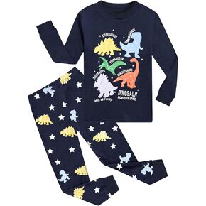 DDSOL Toddler Baby Boys Pajamas 2 Pieces Cotton Sleepwear Set Kids Fall Winter Long Sleeve Jammies in Kuwait