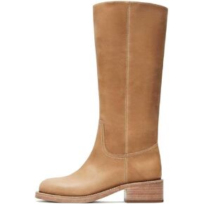 المرأة الركبة عالية أحذية ركوب الخيل جولة اصبع القدم كتلة كعب الأزياء دراجة نارية الجوارب الجانب سستة واسعة العجل السائق أحذية ركوب الخيل مع ترصيع in Kuwait