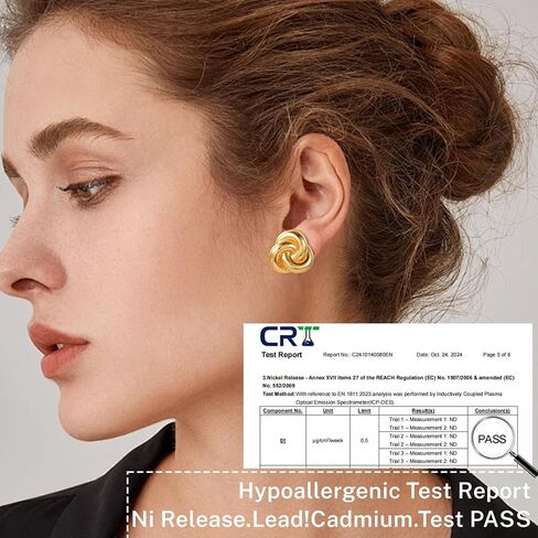Senteria أقراط ذهبية مكتنزة للنساء العصرية 14K مطلية بالذهب بيان أقراط هيبوالرجينيك كبيرة سميكة عقدة القرط ترصيع المرأة مجوهرات هدية in Kuwait